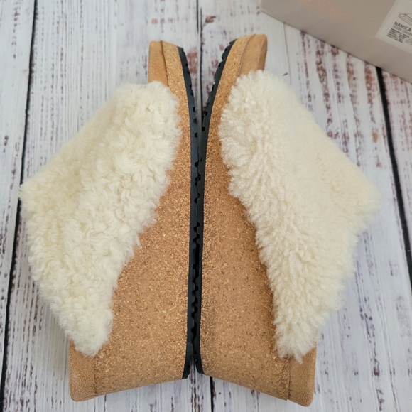 Papillio by Birkenstock Namica Teddy Eggshell Shearling Mules Slides NEW - Picture 4 of 14